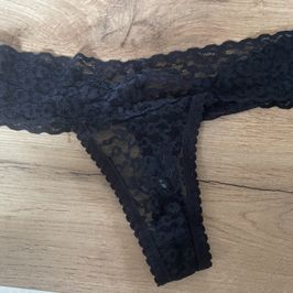 Black lace thong