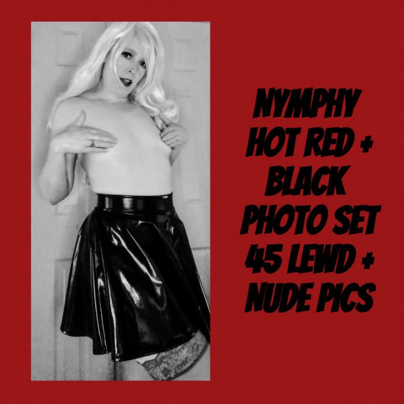 NYMPHY IN HOT RED AND BLACK 45 PICS