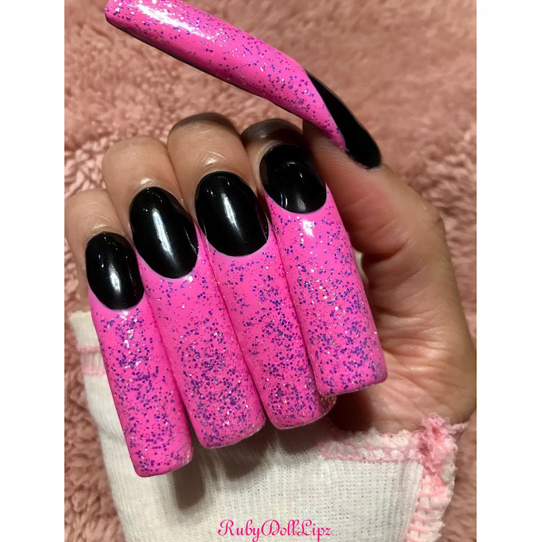 38 Pics: Pink Black Sugar Nails