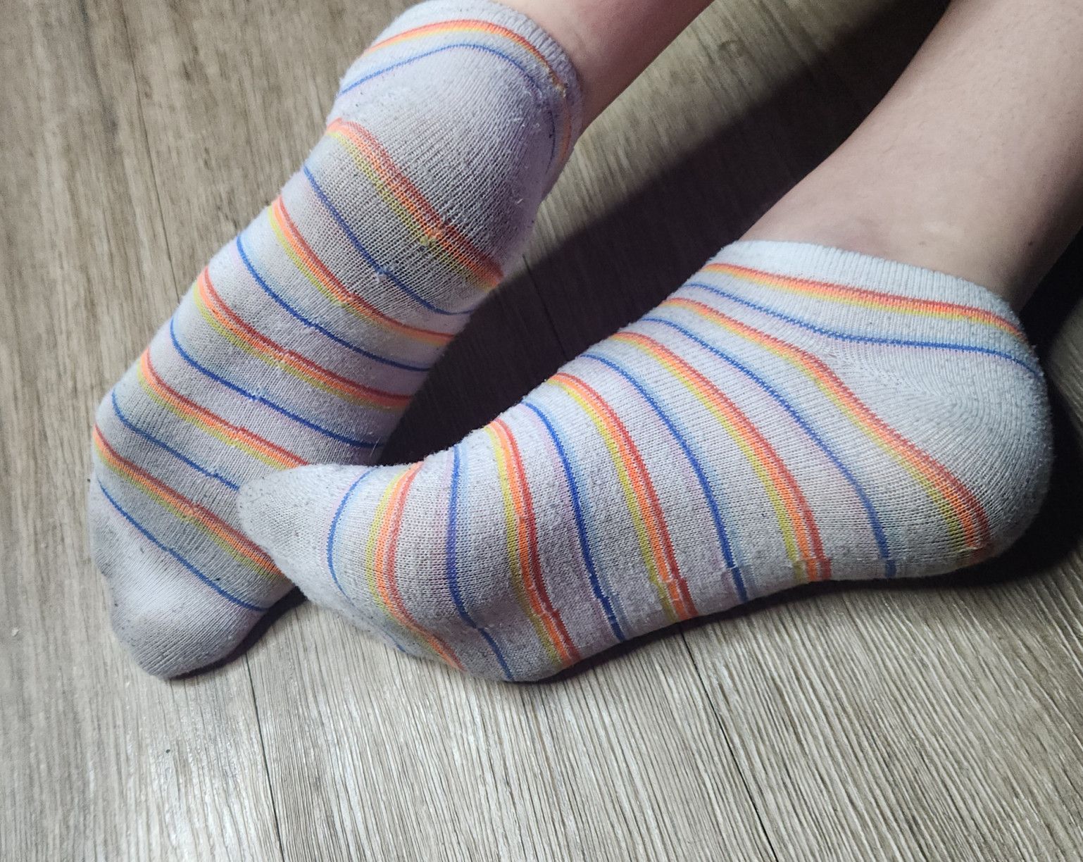 Worn Socks Rainbow Size 12 Feet