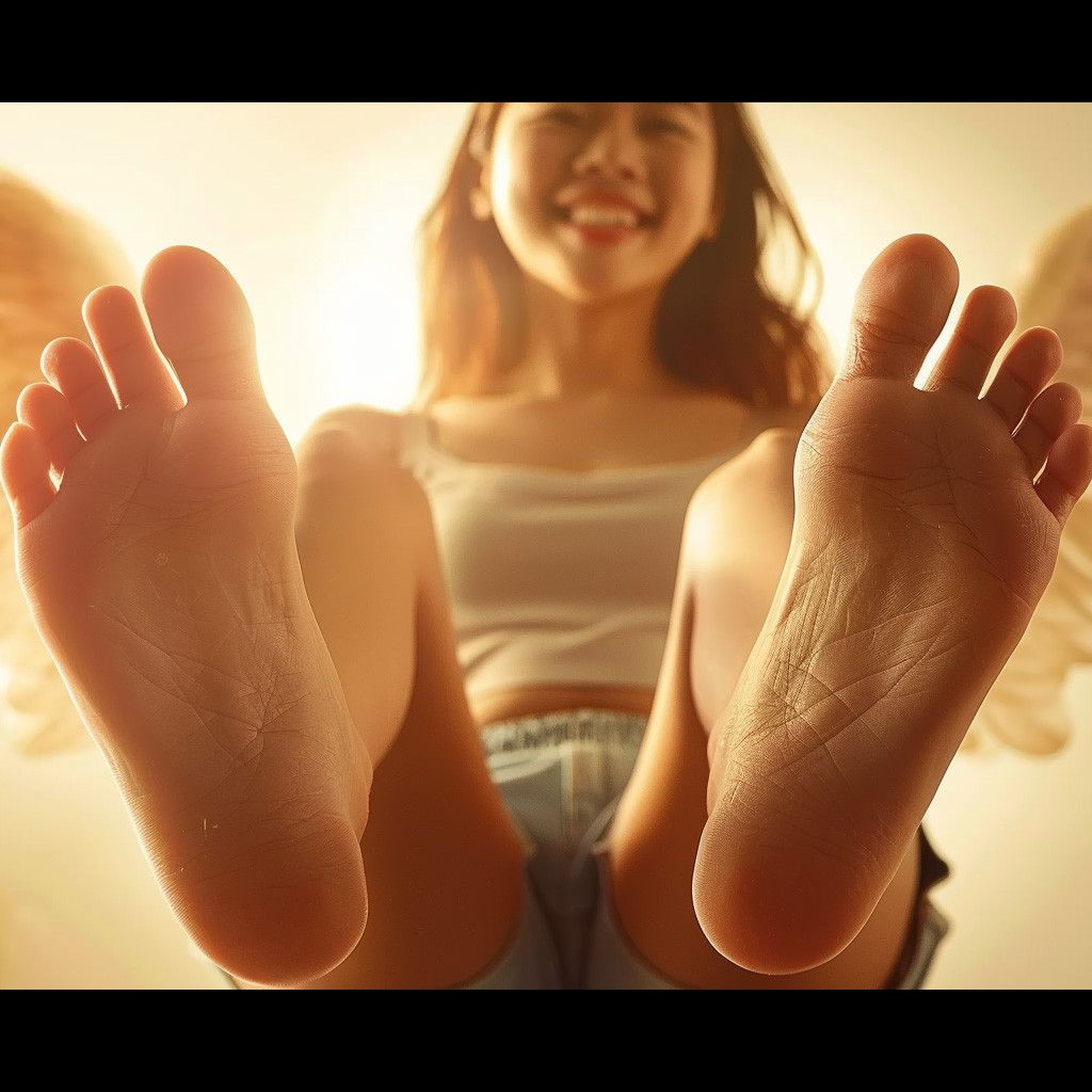 15 Asian Angels Show Feet In AI Heaven With Floating Wings