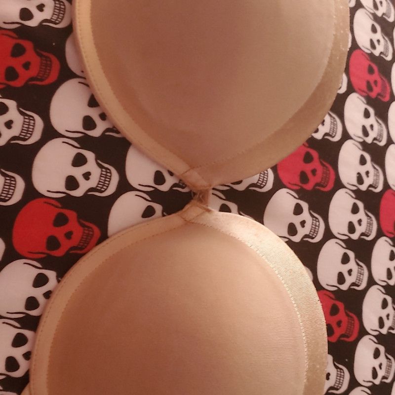 Strapless nude colored used bra