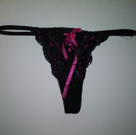 Black and pink thong