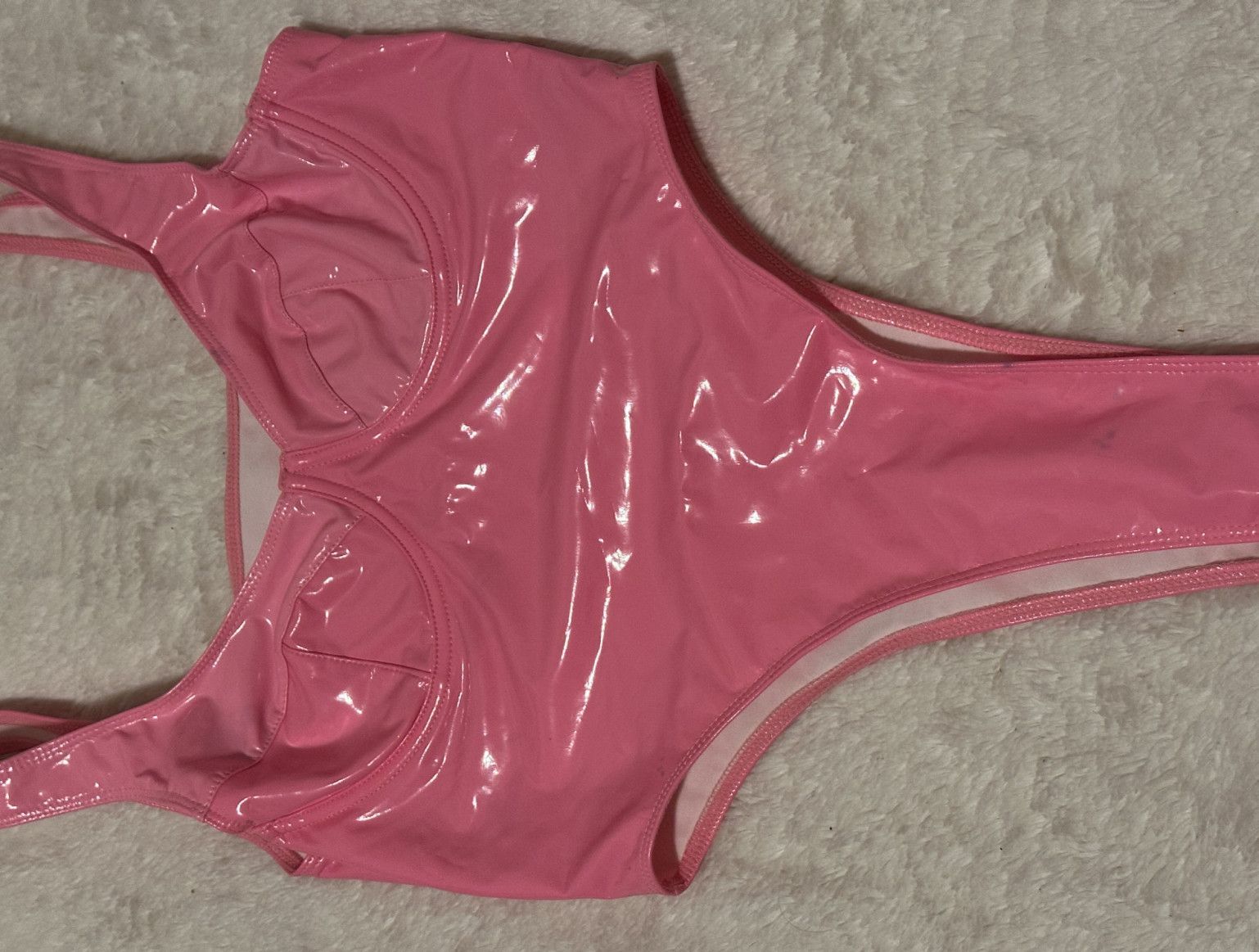 Pink Latex bodysuit