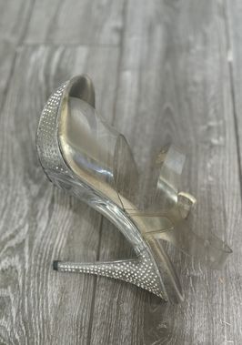 Clear sparkle heels