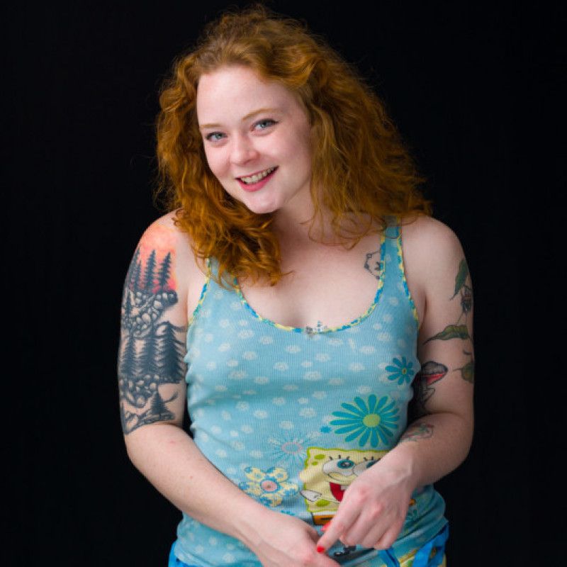 Redhead Emily in Sponge Bob Pajamas