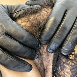 Black Leather Gloves Used