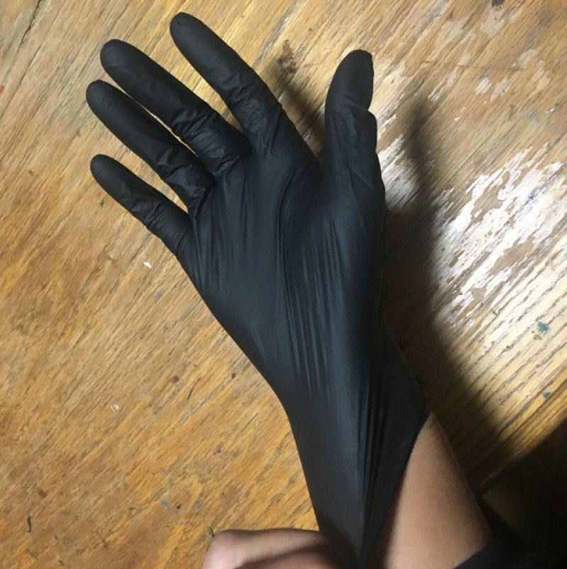 Black nitrile gloves