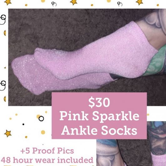 Pink Sparkle Ankle Socks