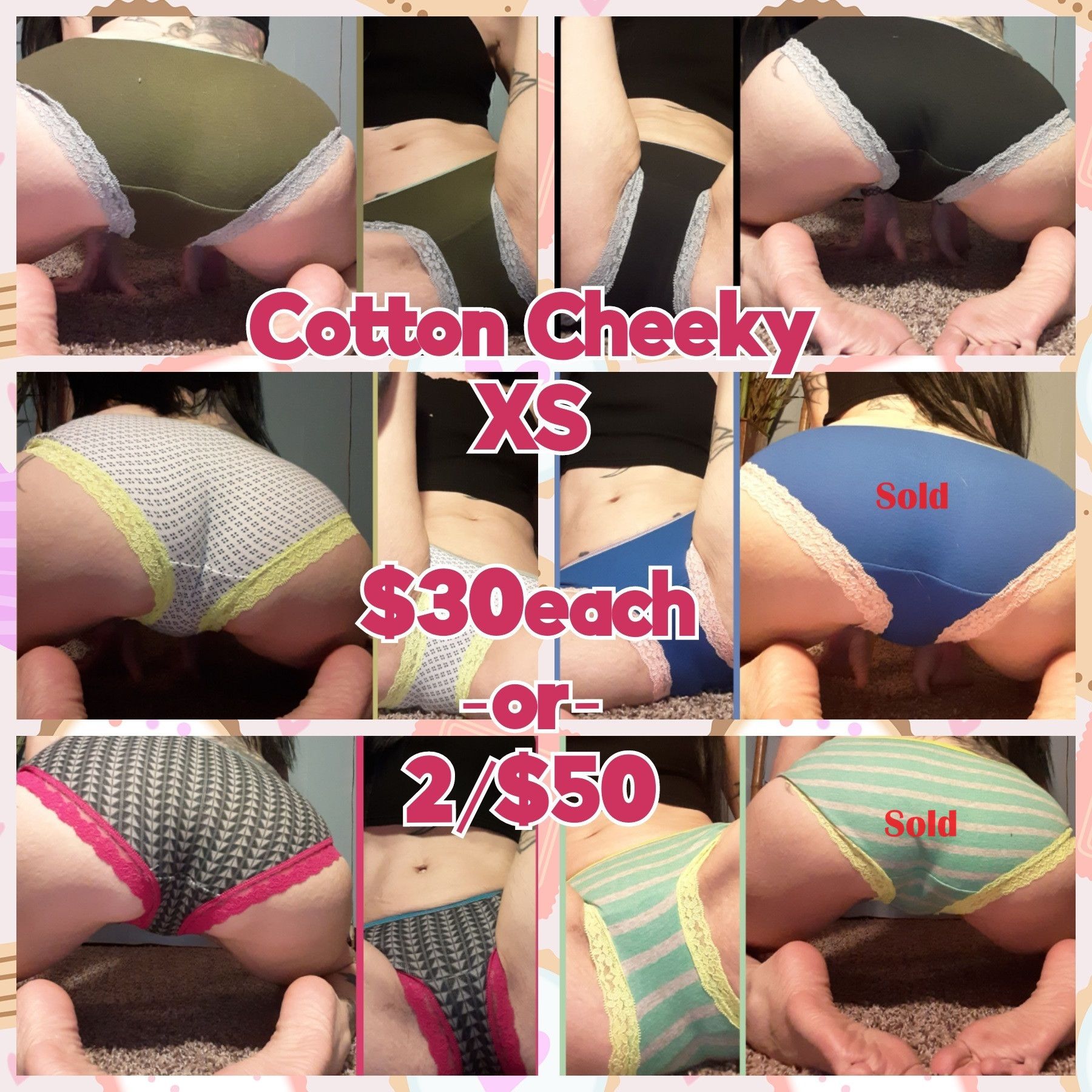 Worn XS Cotton Cheeky Panties