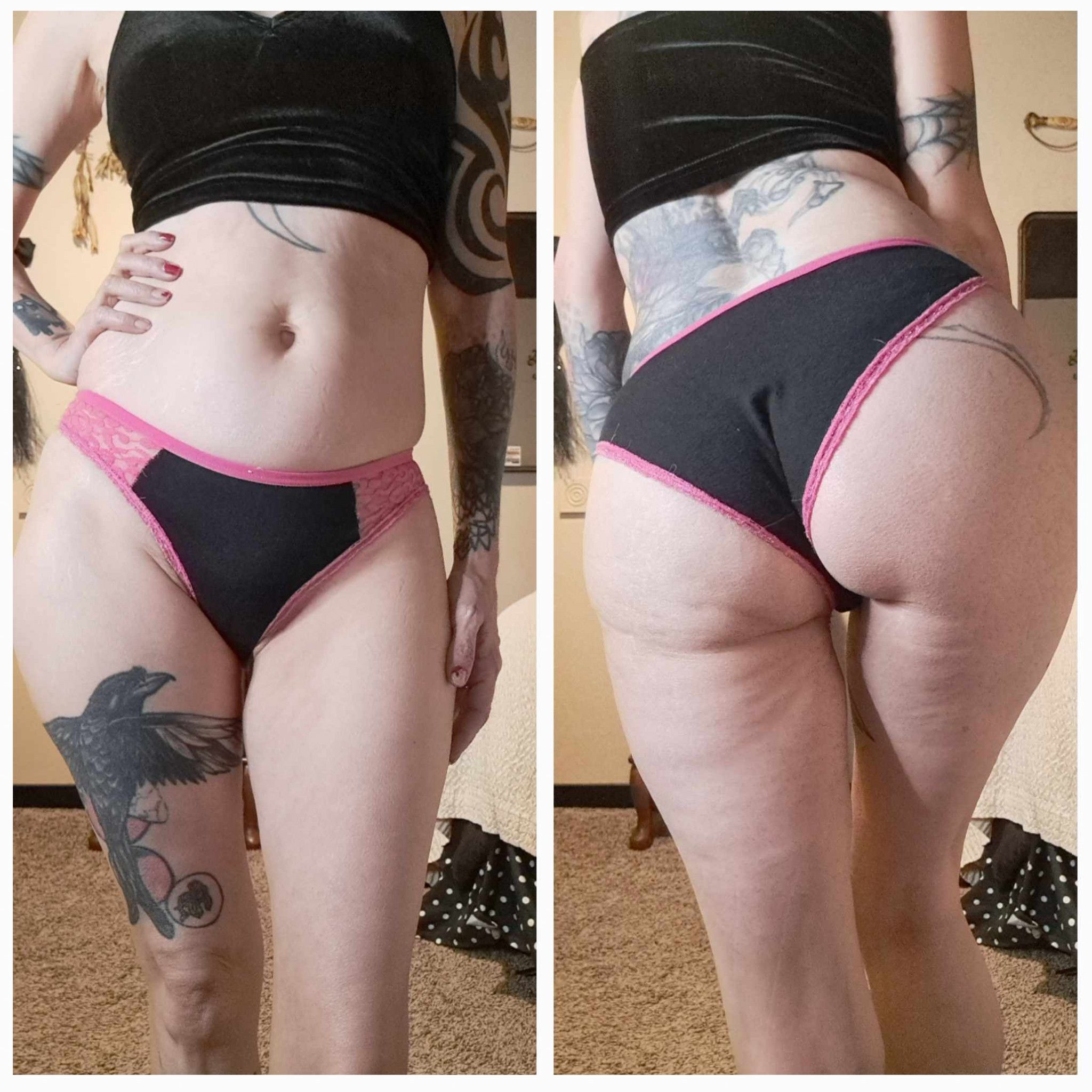 Black and Pink Bikini Panties