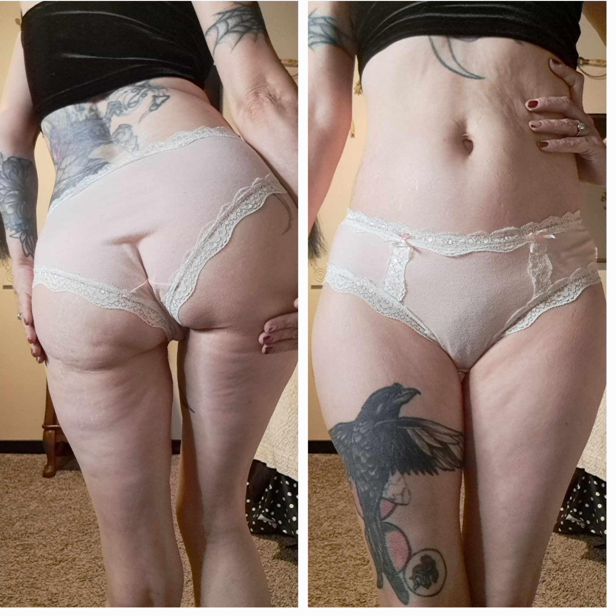 Pink and White Cotton Fullback Panties