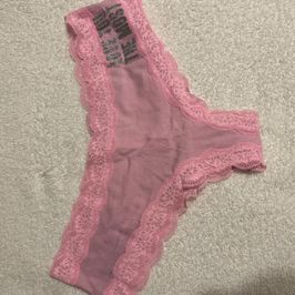 Pink lace cheeky panties