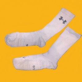 White Long Under Armor Socks