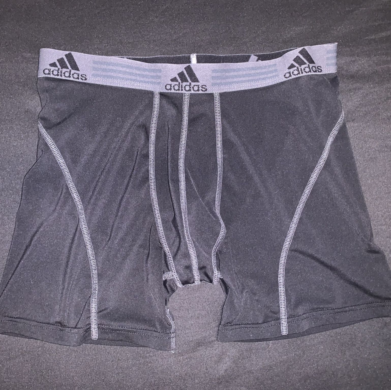 Black Adidas Boxer Briefs with Grey Trim