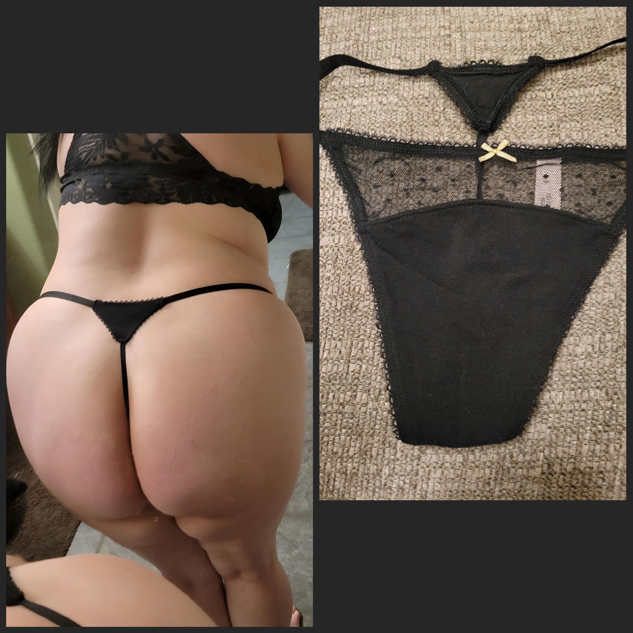 Black used VS thong