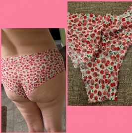 Used VS cherries and strawberries booty shorts