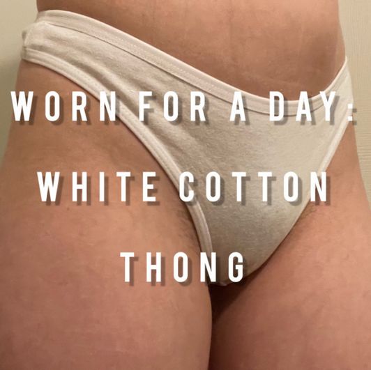Worn White Cotton Thong