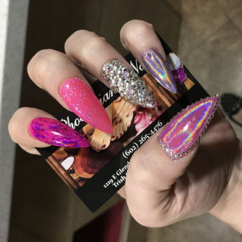 Next Full Set of Acrylic Stiletto Nails