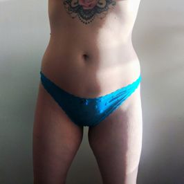 See Through Blue Thong