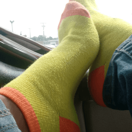 Colorful worn socks