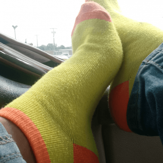 Colorful worn socks