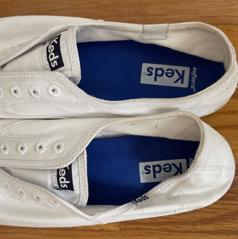 Worn White Keds Sneakers