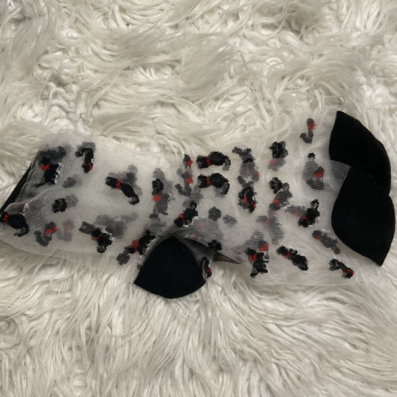 Worn Black Cat Nylon Socks