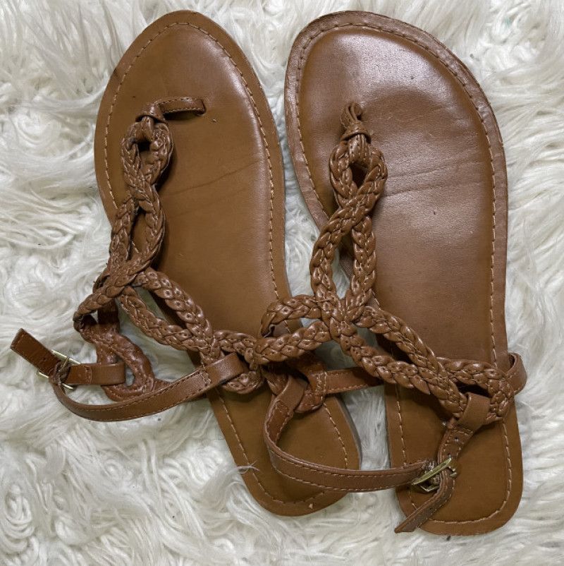 Worn Brown Sandals