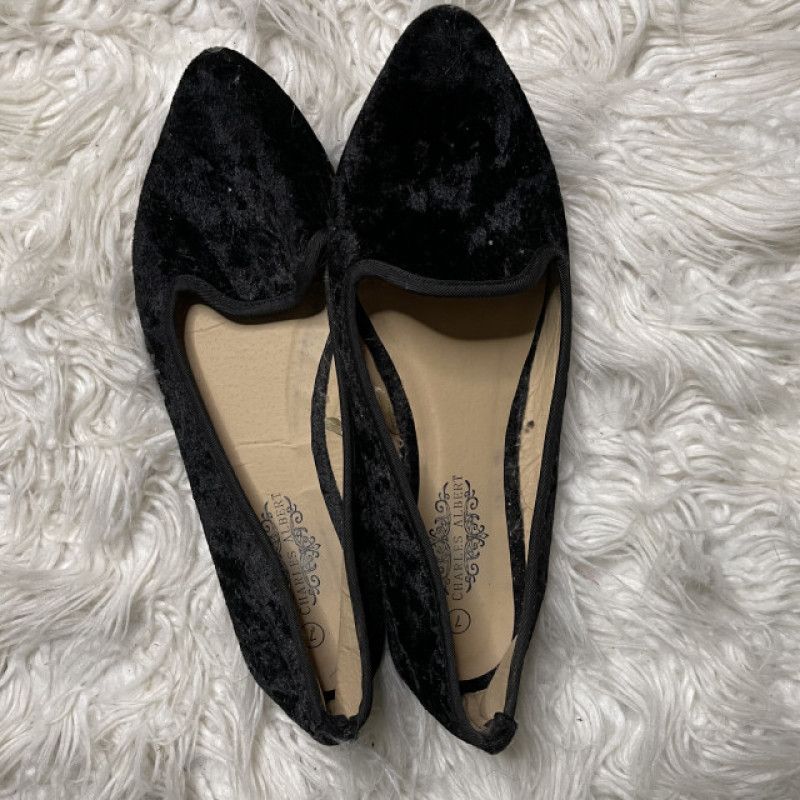 Worn Velvet Flats