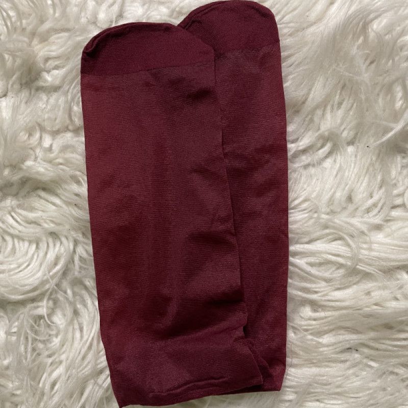 Worn Burgundy Nylon Socks