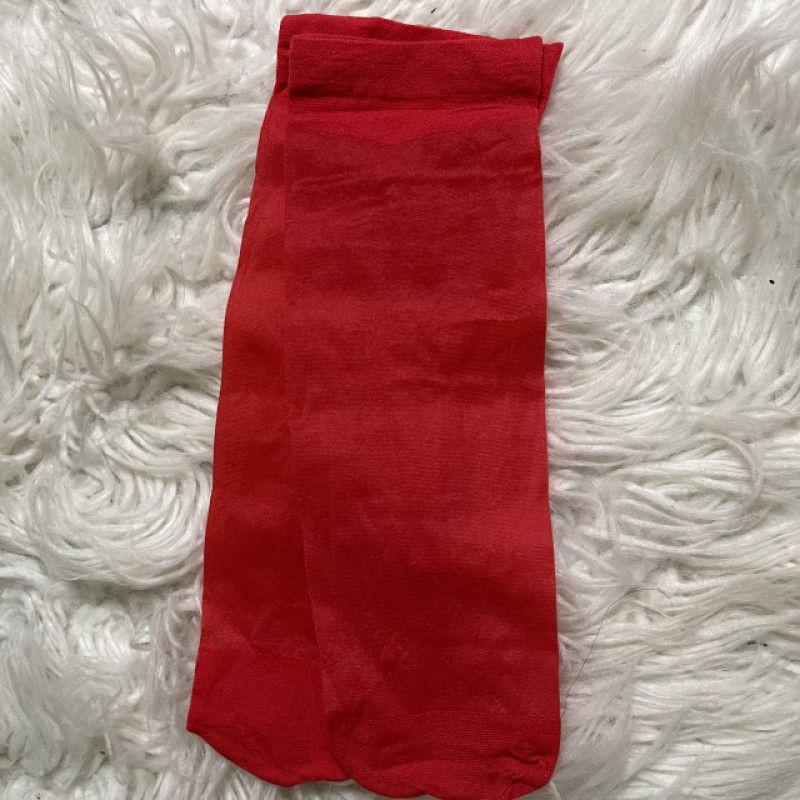 Worn Red Nylon Socks