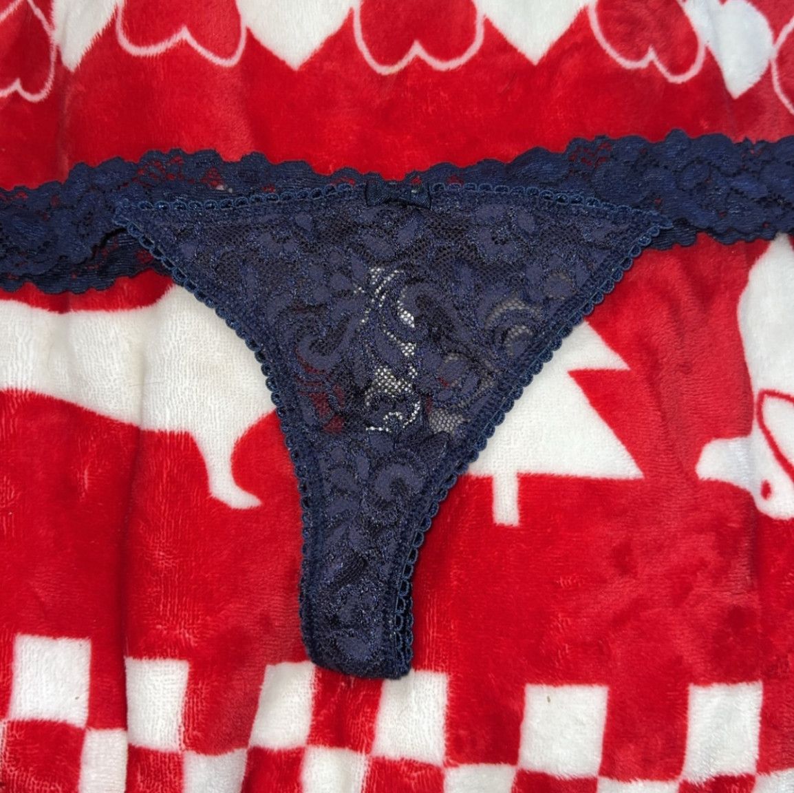 Blue Lace Thong Panty