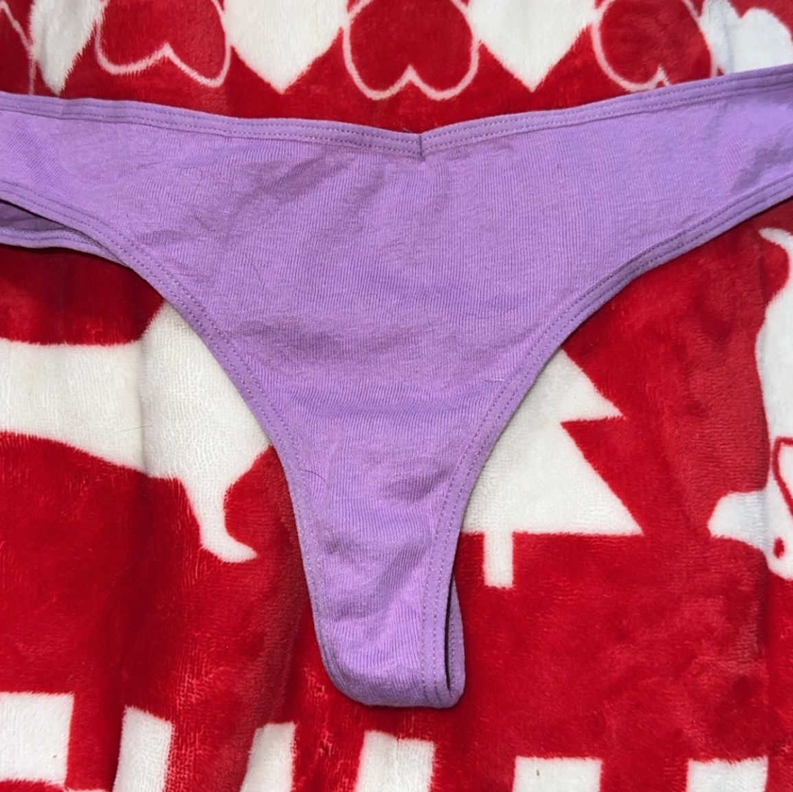 Purple Cotton Thong Panty