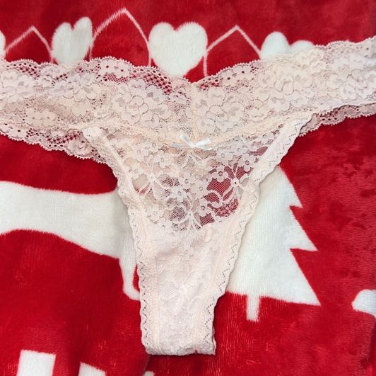 Pink Lace Thong Panty