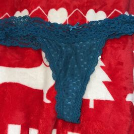 Blue Lace Thong Panty