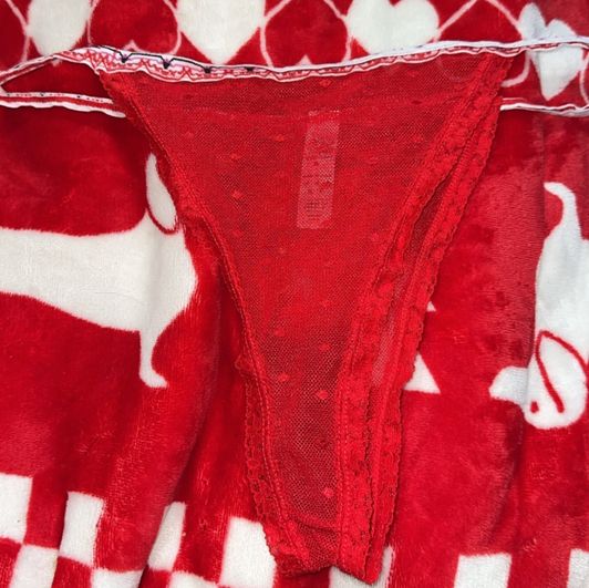 Red Lace Cheeky Thong Panty