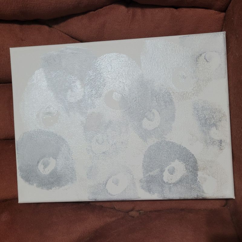 Boob Print Painting Silver