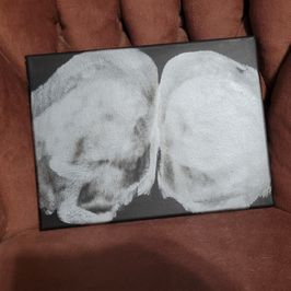 Butt Print Painting Silver