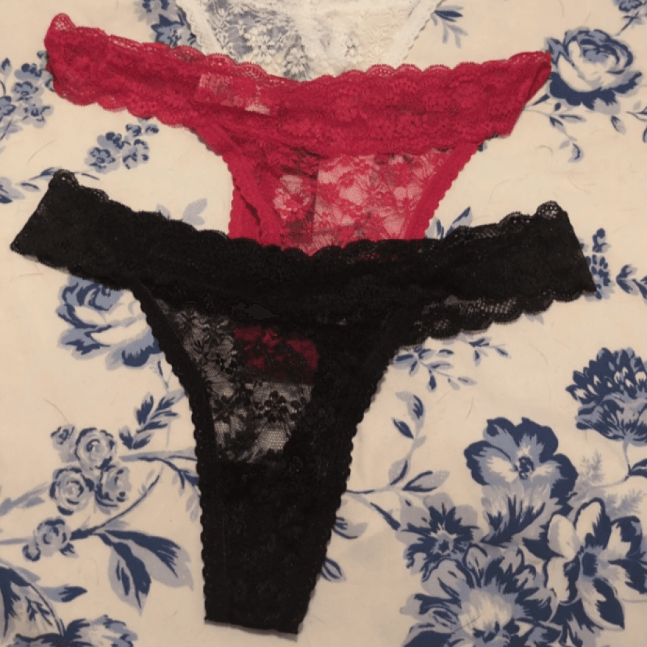 Black Red and White Panties