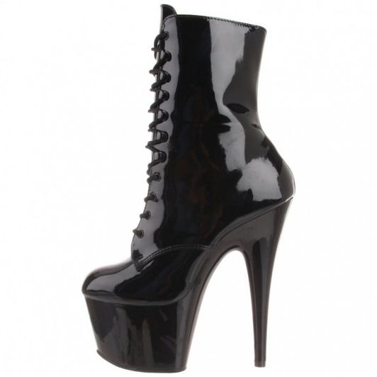 6 YEARS OLD! Well Loved PVC Black Pleaser Adore Ankle Boots