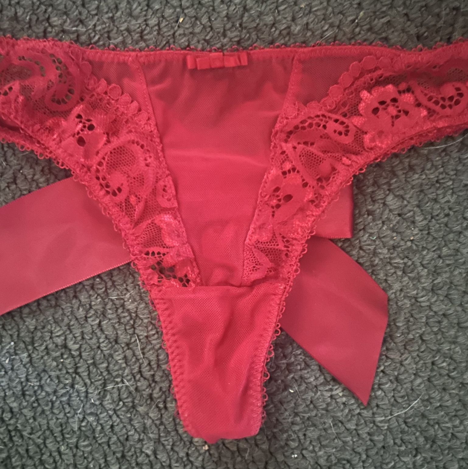 Panties RED G STRING WORN