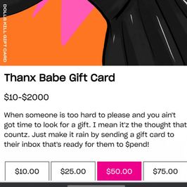 Spoil me! Buy me a dolls gift card