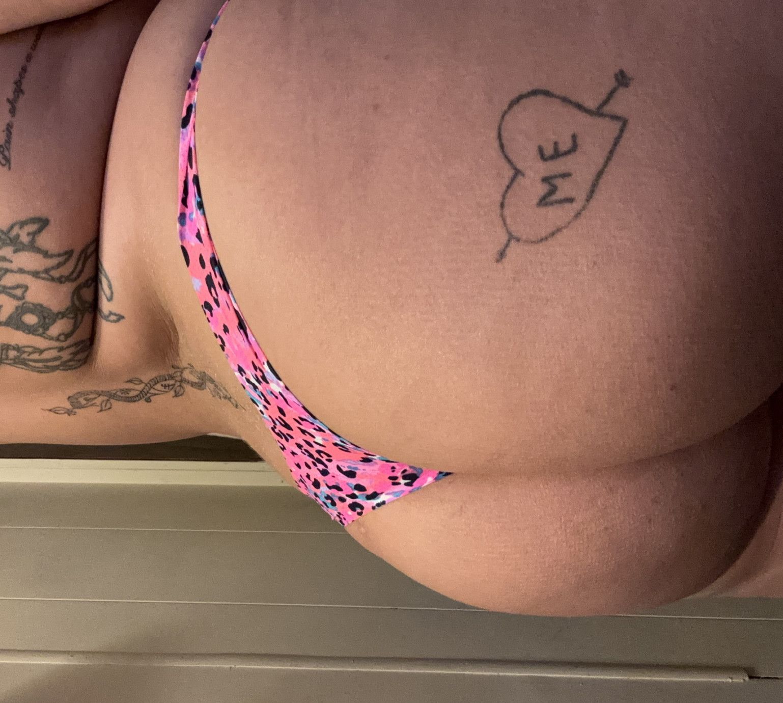 Bright leopard print thong