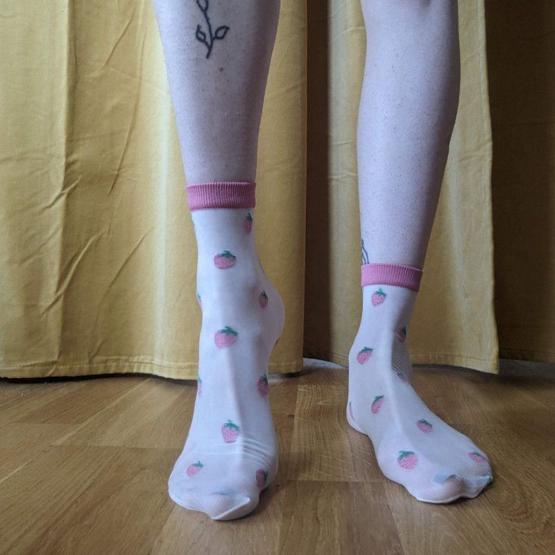 Used Sheer Strawberry Socks