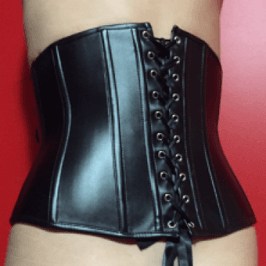 Black BDSM Underbust Clincher Corset