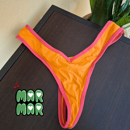 two tone orange thong panty