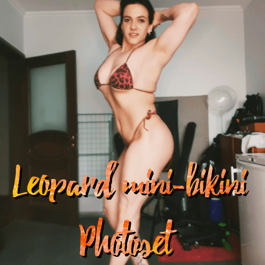 Leopard minibikini photo and video set