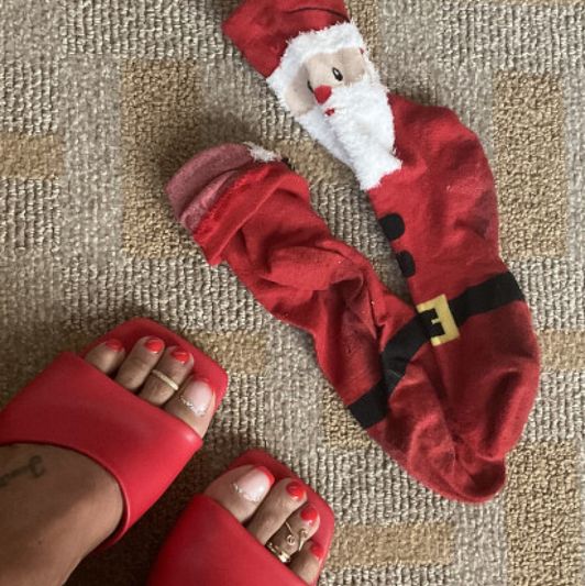 Worn Santa Socks