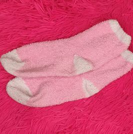 Worn fuzzy socks